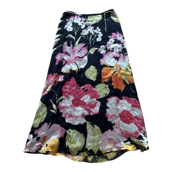 Dana Buchman Dresses & Skirts - Dana Buchman Midi Skirt - Black with Pink and Green Floral size 4